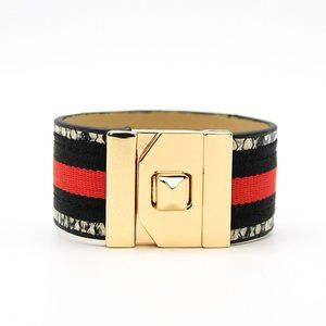 U1BFB3071 Snake Skin Print Honey Bee Bangle